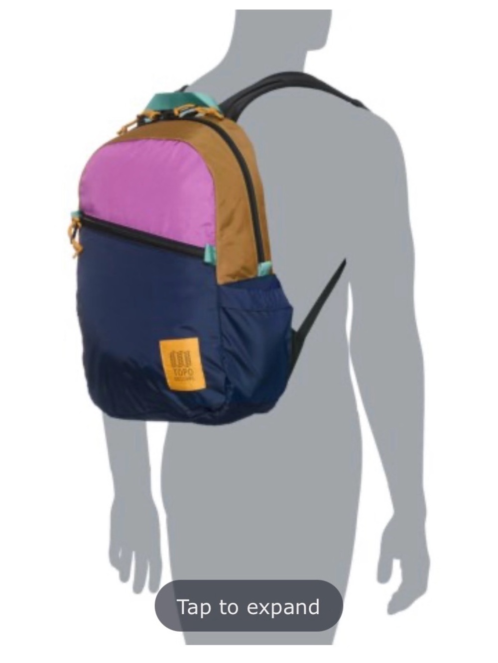 Topo Designs Light Pack 18.5 L Backpack - Dark Khaki-Navy - Picture 7 of 9